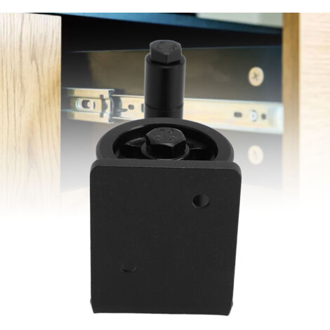 [Guide de sol pour porte coulissante] + Guide de sol ajustable en acier carbone noir avec roulette flush bottom pour porte barn, montage facile, incluant guide, clé, vis et tubes d'expansion.