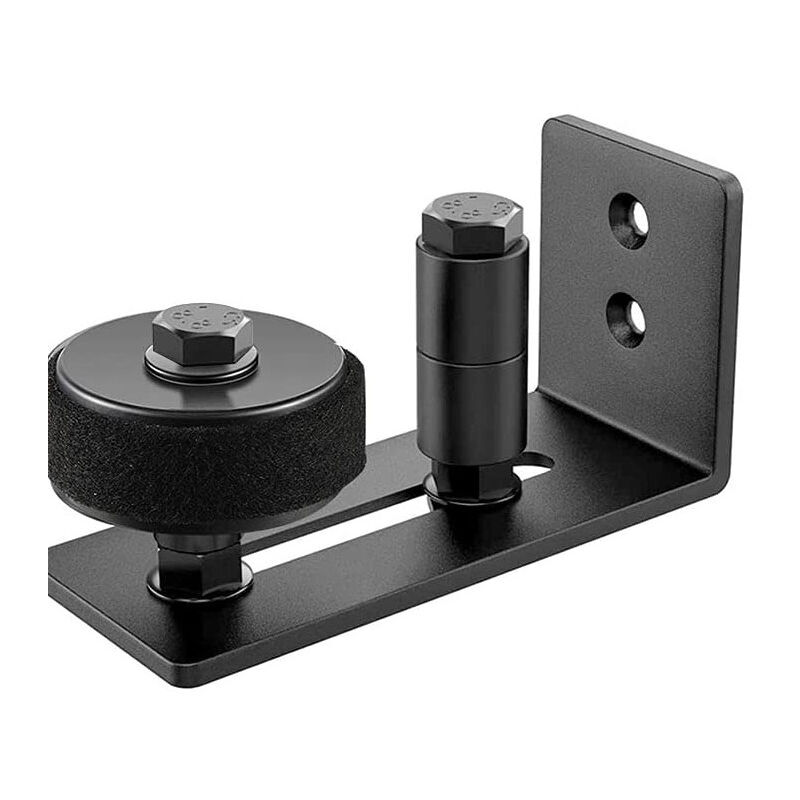 Guide de sol réglable pour mur/porte en bas pour portes coulissantes en bois, noir