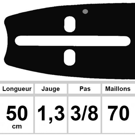 Guide Ozaki Pro Steel ( Al-ko - Echo - Poulan - Tanaka ) Coupe 20'' - 50cm Empreinte Zf Pas: 3/8 050