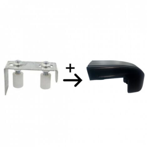 Guide portail coulissant - Acier zingué blanc - Réglable + Cache - SECURY-T