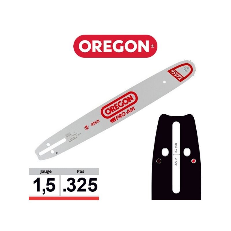 Oregon - Guide chaîne tronçonneuse 325 058 AdvanceCut PXBK095 38cm
