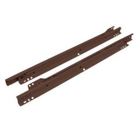 Guide Scorrevoli Per Cassetto In Acciaio Verniciato Marrone - cm.60