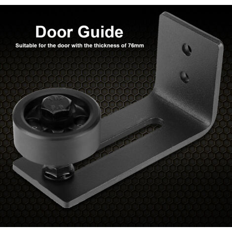 Guideroues pour Portes de Grange - Carbon Steel Adjustable Kit pour Mur/Sol - Support Fixation Ajustable pour Portes de 76mm