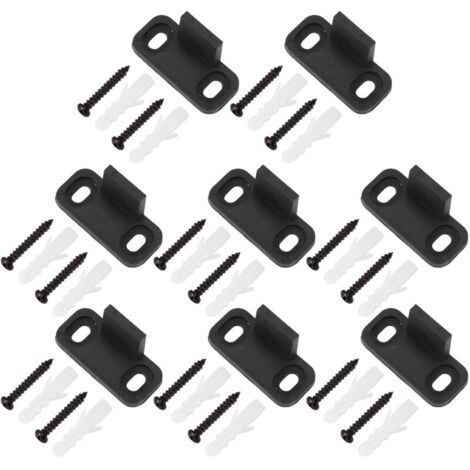 Guides de Sol pour Porte de Grange Coulissante 8 PièCes Guides de Porte de Placard Quincaillerie en Plastique Guide de Rail InféRieur Fixé au Mur au Sol Simple