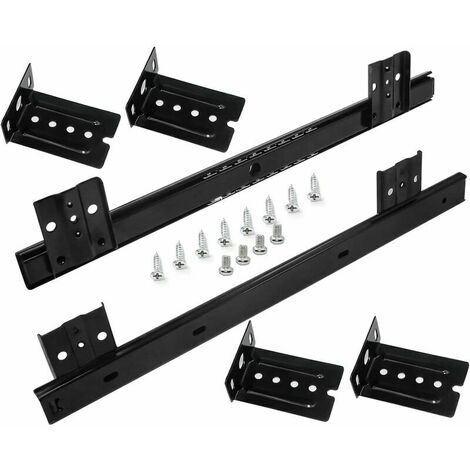 Guides pour tiroirs Guide de tiroir 350 mm guide à roulement à billes pour tiroirs à clavier (1 paire) noir