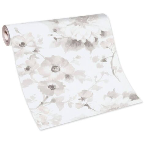 Guido Maria Kretschmer Vliestapete Fashion for Walls hellgrau Blumen Tapete - grau
