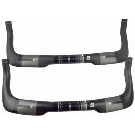 Guidon de contre-la-montre Superlogic tout en fibre de carbone, guidon aérodynamique 3K 400/420/440
