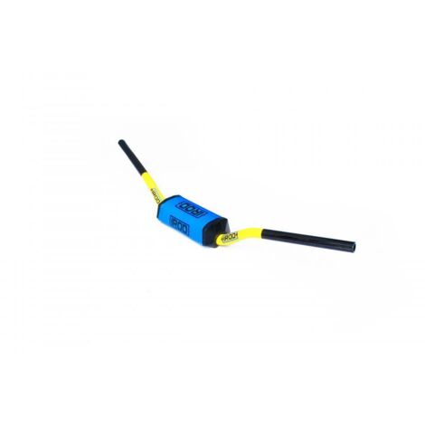 Guidon sans barre IROD jaune mousse de protection bleu pour moto