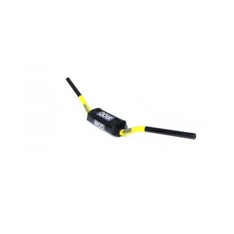 Guidon sans barre IROD jaune mousse protection noire pour moto