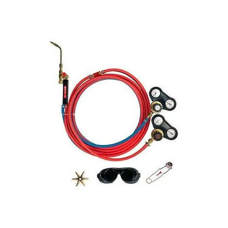 Guilbert Express - Kit soudeur KORO oxyacétylénique ( chalumeau + tuyau 5m + ARF + détendeur + lunette + Etoile 6 becs) - TNT