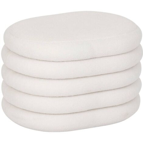 Guilia bianco 59x45cm bouclette pouf cassapanca - Atmosphera créateur d'intérieur