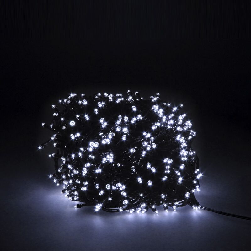 

Guirnalda de navidad de 500 luces leds blanco frío. interiores/exteriores (ip44). luces para árboles. 27,5m de cable.