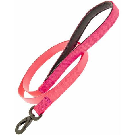 Guinzagli in nylon e PVC con imbottitura in neoprene modello Fun Flat per cani - nero