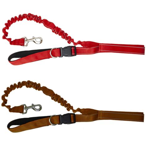 GUINZAGLIO ANTISCHOCK SEMIELASTICO DA JOGGING LUNGO CON CINTA REGOLABILE 2.1 M