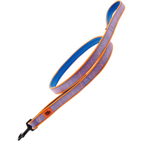 Guinzaglio doppia impugnatura per migliore controllo e bande riflettenti modello XTRM per cani: 2 x 120 cm - Blu