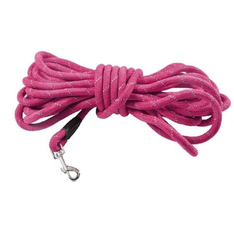 guinzaglio fucsia 1,2 x 300 cm: Guinzaglio tubolare in nylon fucsia modello Walk per cani