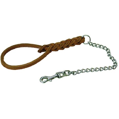 Guinzaglio Per Cane Manico Treccia - Con Catena Cm 70