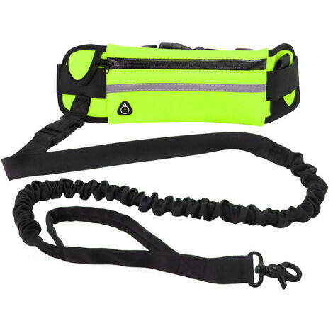 Guinzaglio sportivo per cani con cinturino elastico, riflettente e retrattile, ideale per le passeggiate all'aperto. Guinzaglio anti-scoppio per la corsa.