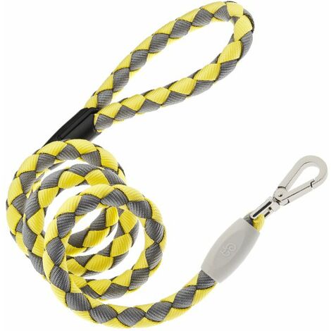 Guinzaglio super resistente in nylon intrecciato e anima in corda modello Nodo per cani - azzurro/grigio