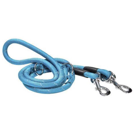 Guinzaglio tubolare blu da addestramento 3 posizioni modello Walk per cani