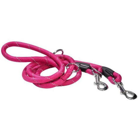 Guinzaglio tubolare fucsia da addestramento 3 posizioni modello Walk per cani