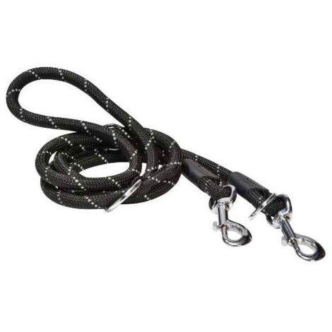 Guinzaglio tubolare nero da addestramento 3 posizioni modello Walk per cani