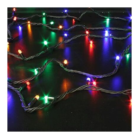 guirlande - 20 mètres - 200 led - multicolore - fixe - cable noir - festilight 50385-2-bm-z