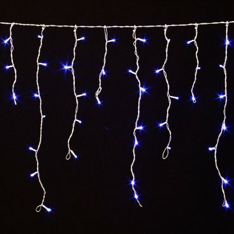 Guirlande 240 LED tombée de neige bleu fil transparent - Bleu - Bleu. Fil transparent