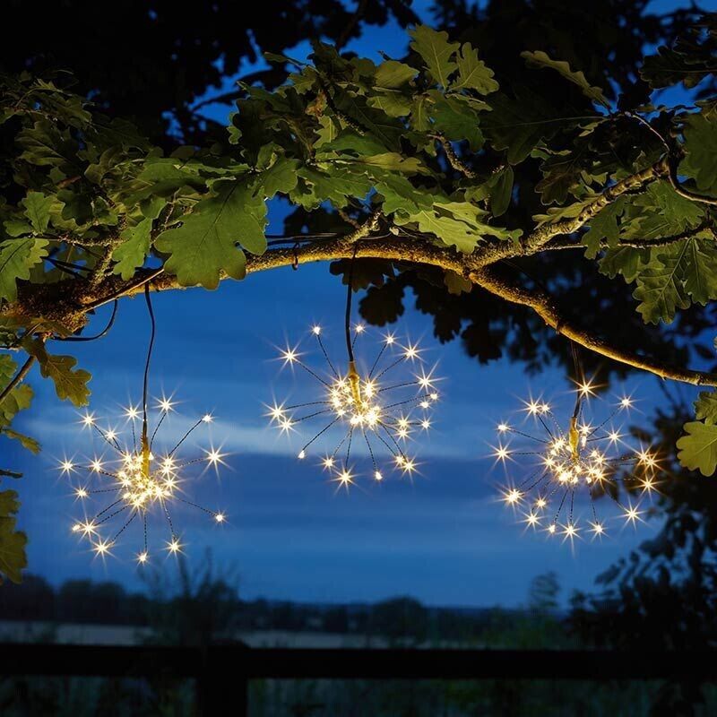 Guirlande 3 lampions solaires décoratifs Pluie d'Etoiles