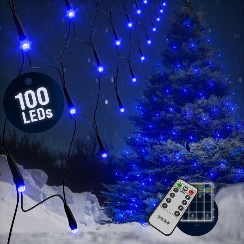 Guirlande lumineuse led Rideau lumineux 100 led bleu - Monzana