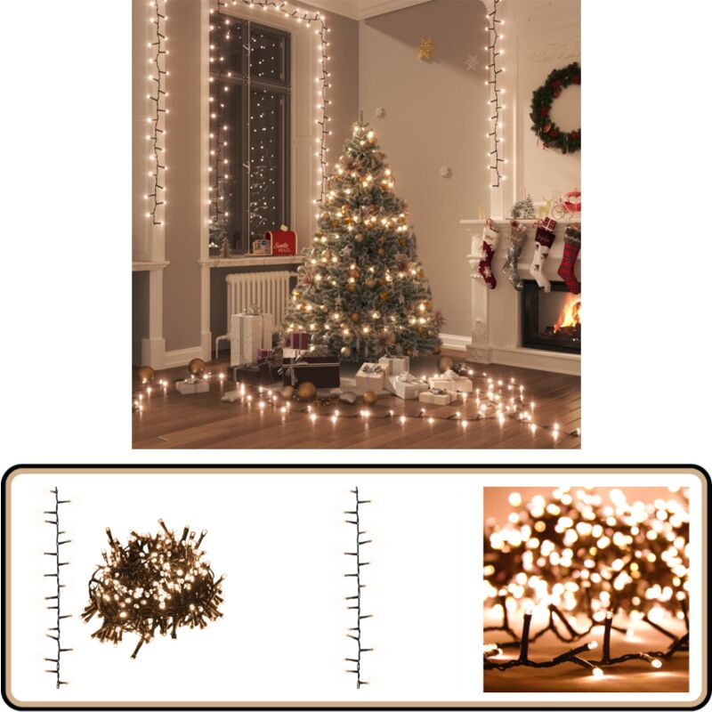 Guirlande à led compacte avec 400 led Blanc chaud 13 m pvc - Guirlande Led - Guirlande Noel - Decoration Noel - Luminaire Interieur - Illumination