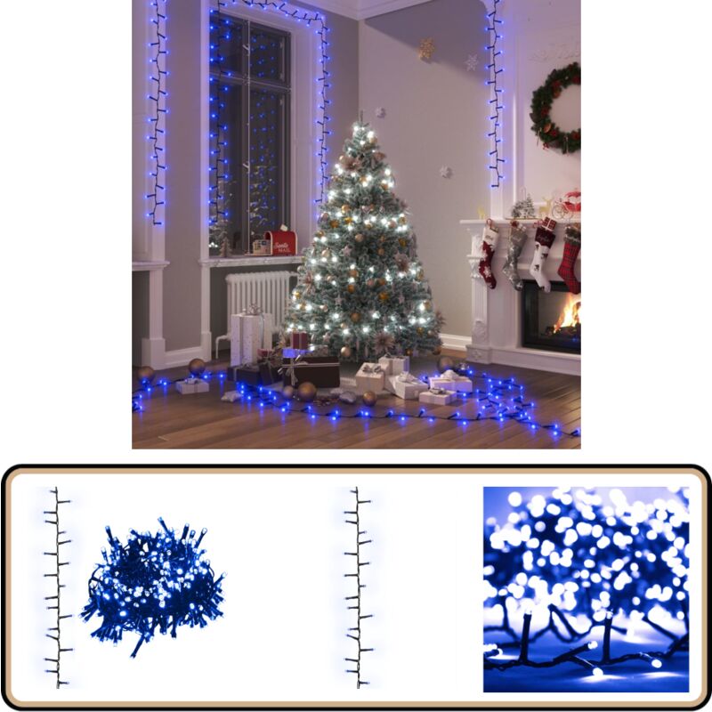 Guirlande à led compacte avec 400 led Bleues 13 m pvc - Guirlande Led - Guirlande Noel - Decoration Noel - Luminaire Festif - Illumination Exterieure
