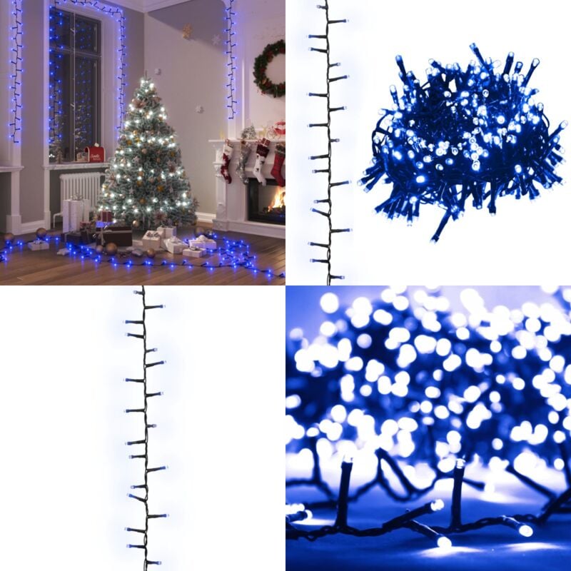 Guirlande à led compacte avec 400 led Bleues 13 m pvc - Guirlande Led - Guirlande Noel - Decoration Noel - Luminaire Festif - Illumination Exterieure