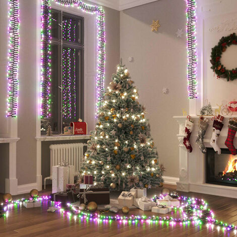 Guirlande à LED groupées 400 LED Multicolore pastel 7,4 m PVC Moderne pour Décoration de Noël Maison Best979814