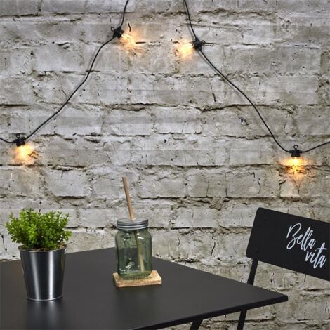 Guirlande avec 10 ampoules transparentes - L 450 cm - Livraison gratuite