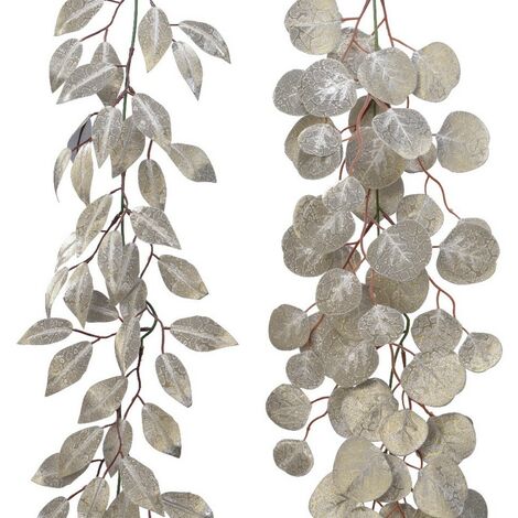Guirlande avec feuilles et paillettes 150 cm. Pièce unique
