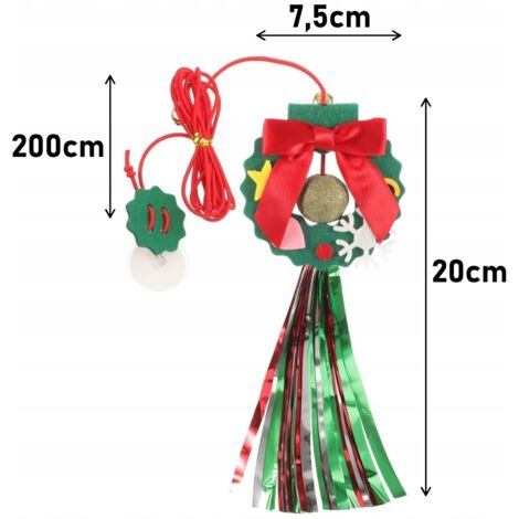 Guirlande avec herbe à chat, jouet de Noël pour chat à fixer au cadre de la fenêtre