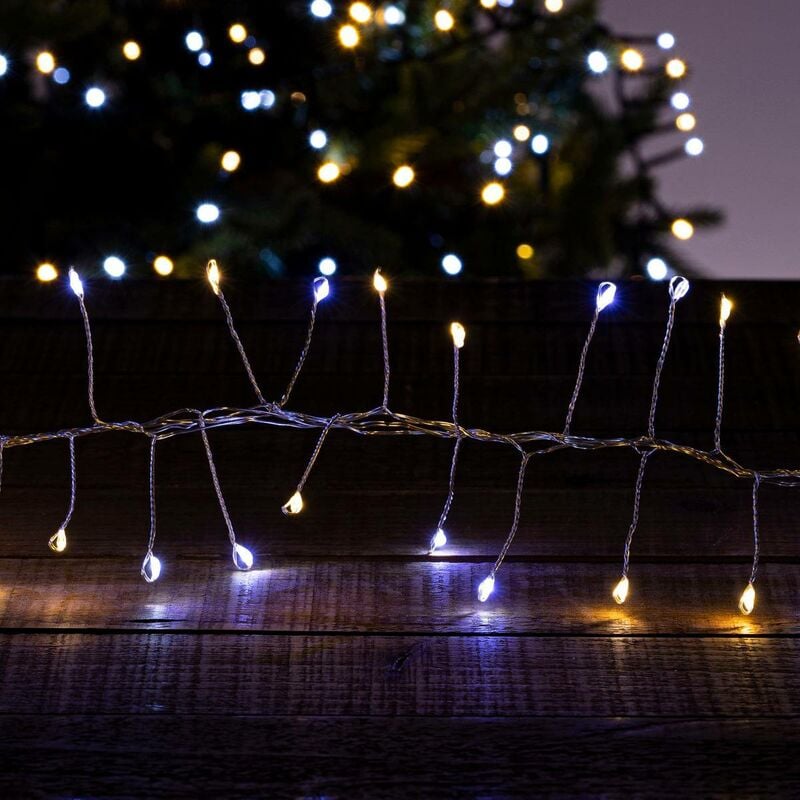 Guirlande lumineuse extérieur 800 led blanc froid chaud 10m - Feeric lights & christmas