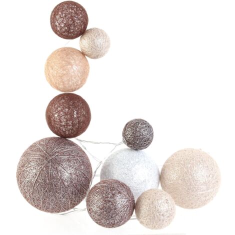 GUIRLANDE BOULE 10L MULTI-TAILLE MARRON 192CM M12