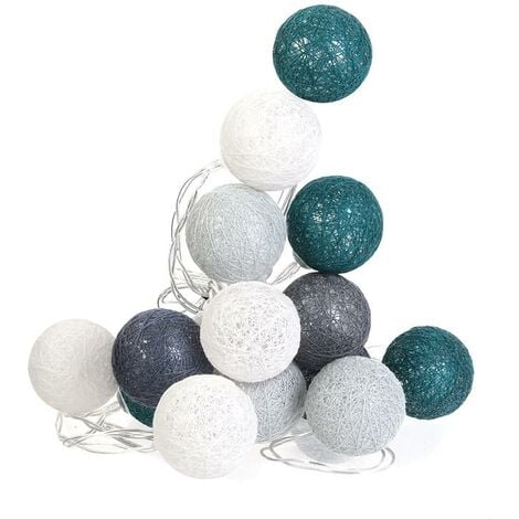 THE HOME DECO FACTORY Guirlande Boule 20 Led Bleu Fonce Gris 4x372cm