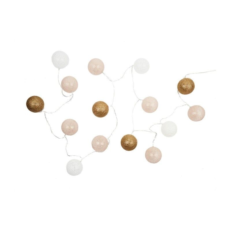 Guirlande Lumineuse Led 'boule' 360cm Blanc & Nude