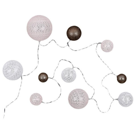 Guirlande Boules 10 Led "Multi Taille" 192cm Rose
