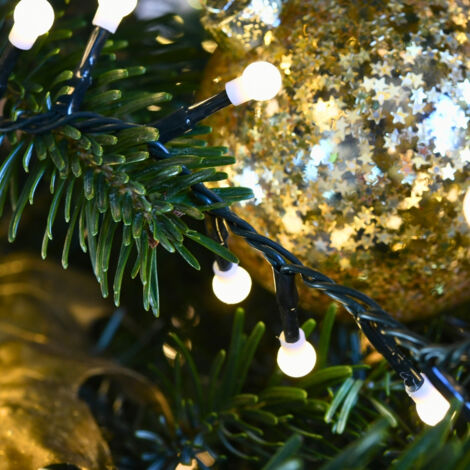 Guirlande boules LED blanc chaud et flash 8m