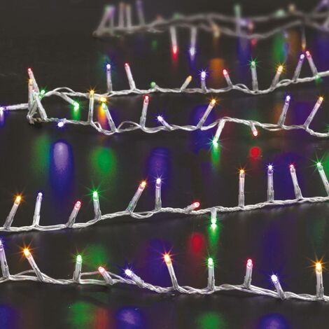 Guirlande cluster lumineuse LED 50m extérieur multicolore fil vert - Feeric lights & christmas