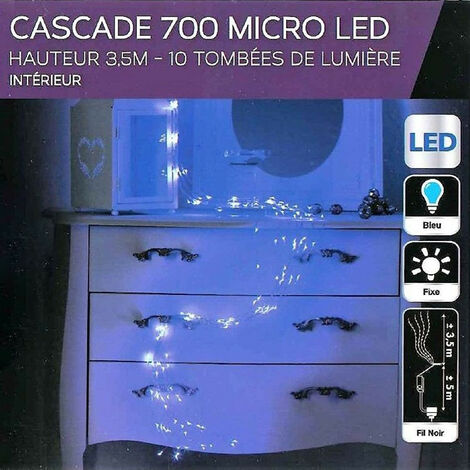 Guirlande copper cascade 700 LED bleues - Bleu - Bleu