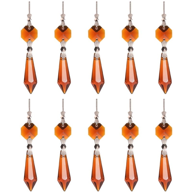 Guirlande de 10 perles en cristal à suspendre pour décoration de mariage, fête, ambre