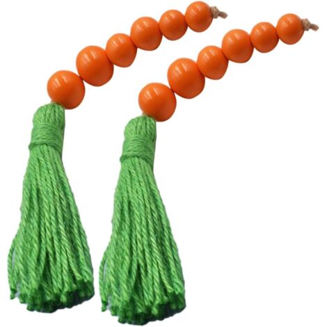 Guirlande de 2 perles orange avec pompon, motif carotte à faire soi-même