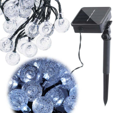 Guirlande de boule solaire de jardin 7m 50LED blanc froid