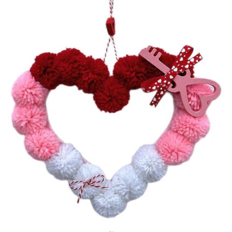 Guirlande de boules de fourrure décorative en peluche pour la Saint-Valentin C--