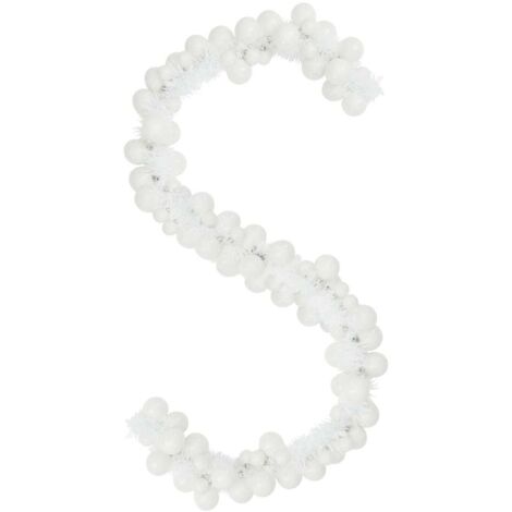 Guirlande de Boules de Noël Blanc 186 cm Polystyrène CFW206591